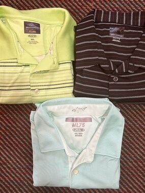 Bundle of 3-  Greg Norman Men's XXL Collection Performance Golf Polos